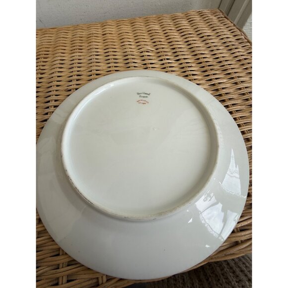 Antique 1920s Haviland France Limoges Pink Cabbage Rose Gold Trim Plate - Picture 3 of 10